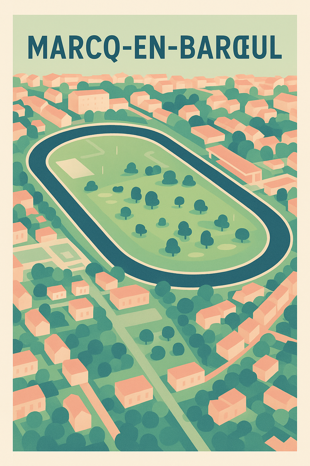 Affiche Marcq-en-Barœul — Atmosphère paisible et verdoyante · poster d'art de Marcq-en-Barœul