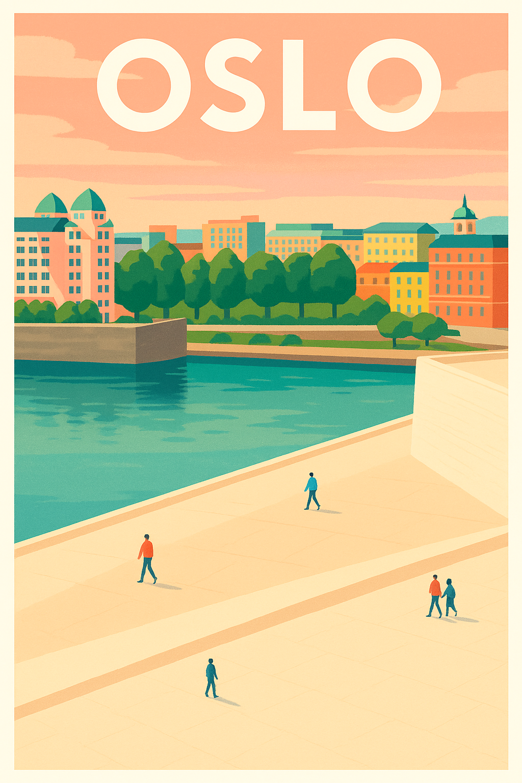 Affiche de Oslo - Ambiance paisible au bord de l'eau