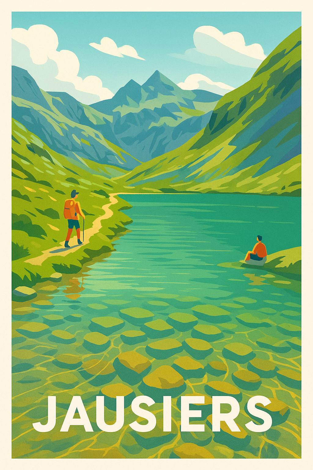 Affiche Jausiers — Invitation à l'aventure montagnarde · poster d'art de Jausiers