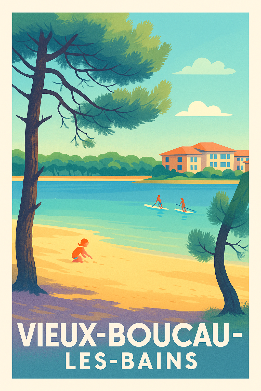 Affiche de Vieux-Boucau-les-Bains - Plages et loisirs en douceur