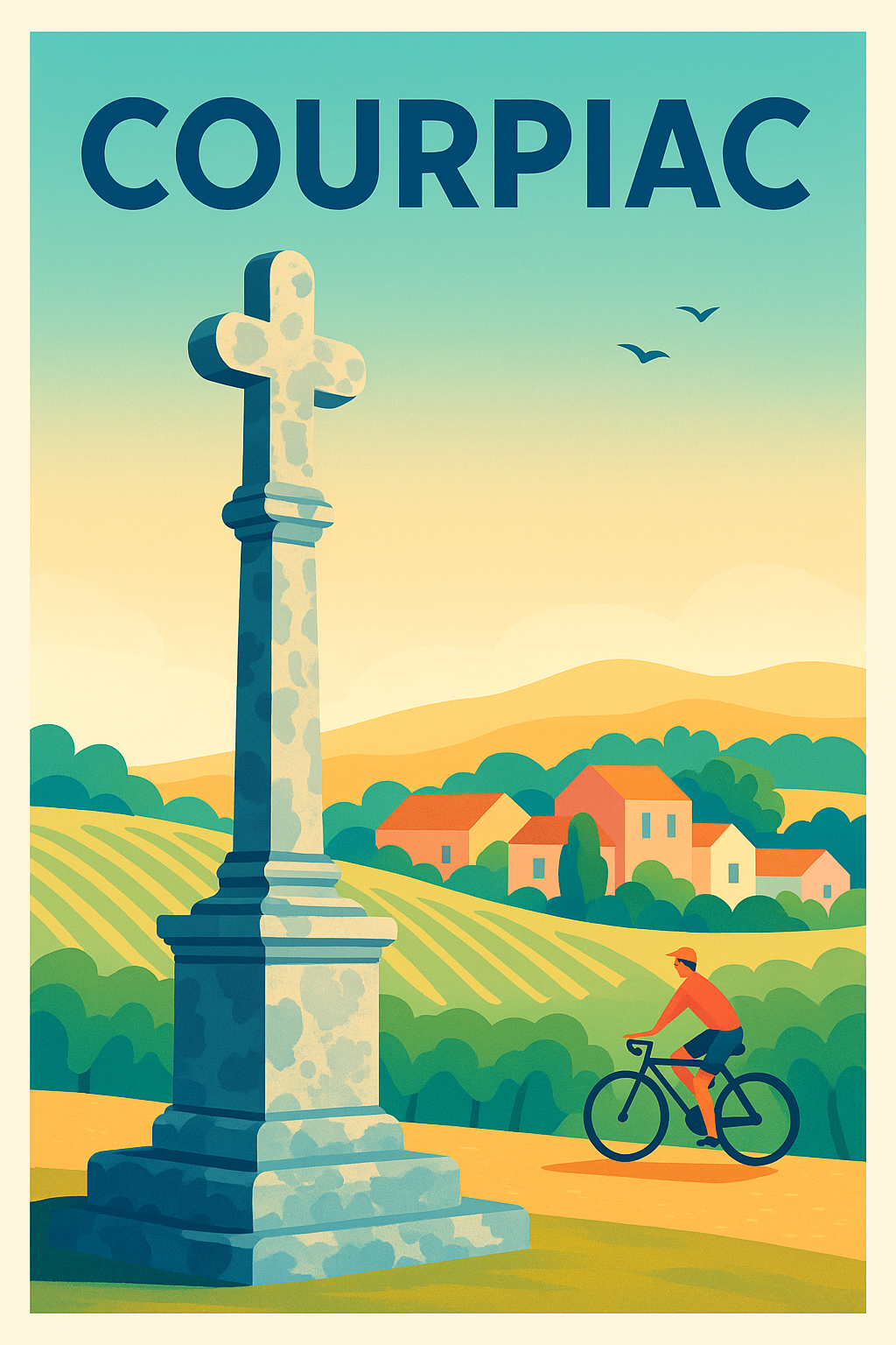Affiche Courpiac — Charme rural et nature apaisante · poster d'art de Courpiac