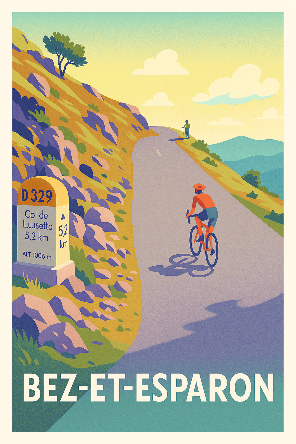 Affiche Bez-et-Esparon — Escapade cycliste en pleine nature · poster d'art de Bez-et-Esparon