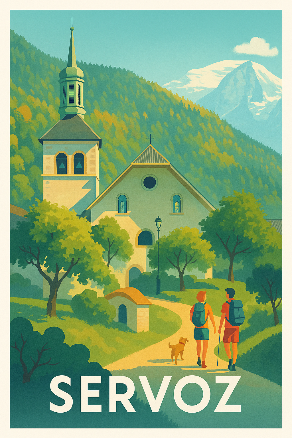 Affiche Servoz — Escapade nature et patrimoine au pied du Mont Blanc · poster d'art de Servoz