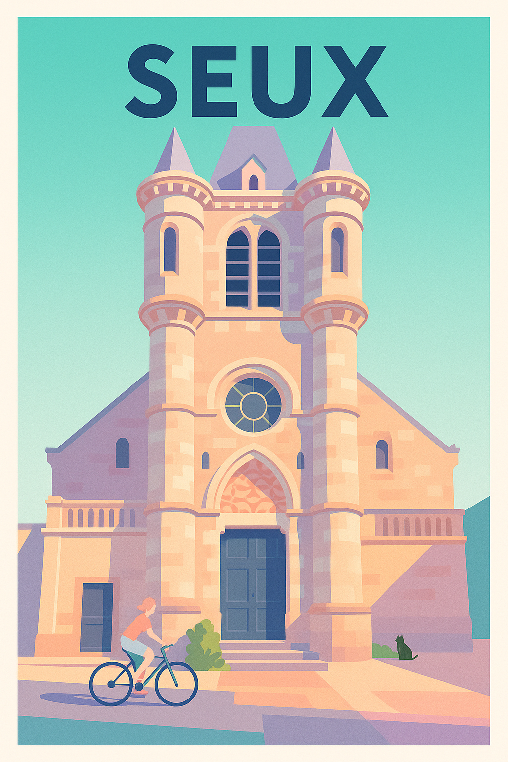 Affiche Seux — Charme et sérénité d'un village au passé historique · poster d'art de Seux