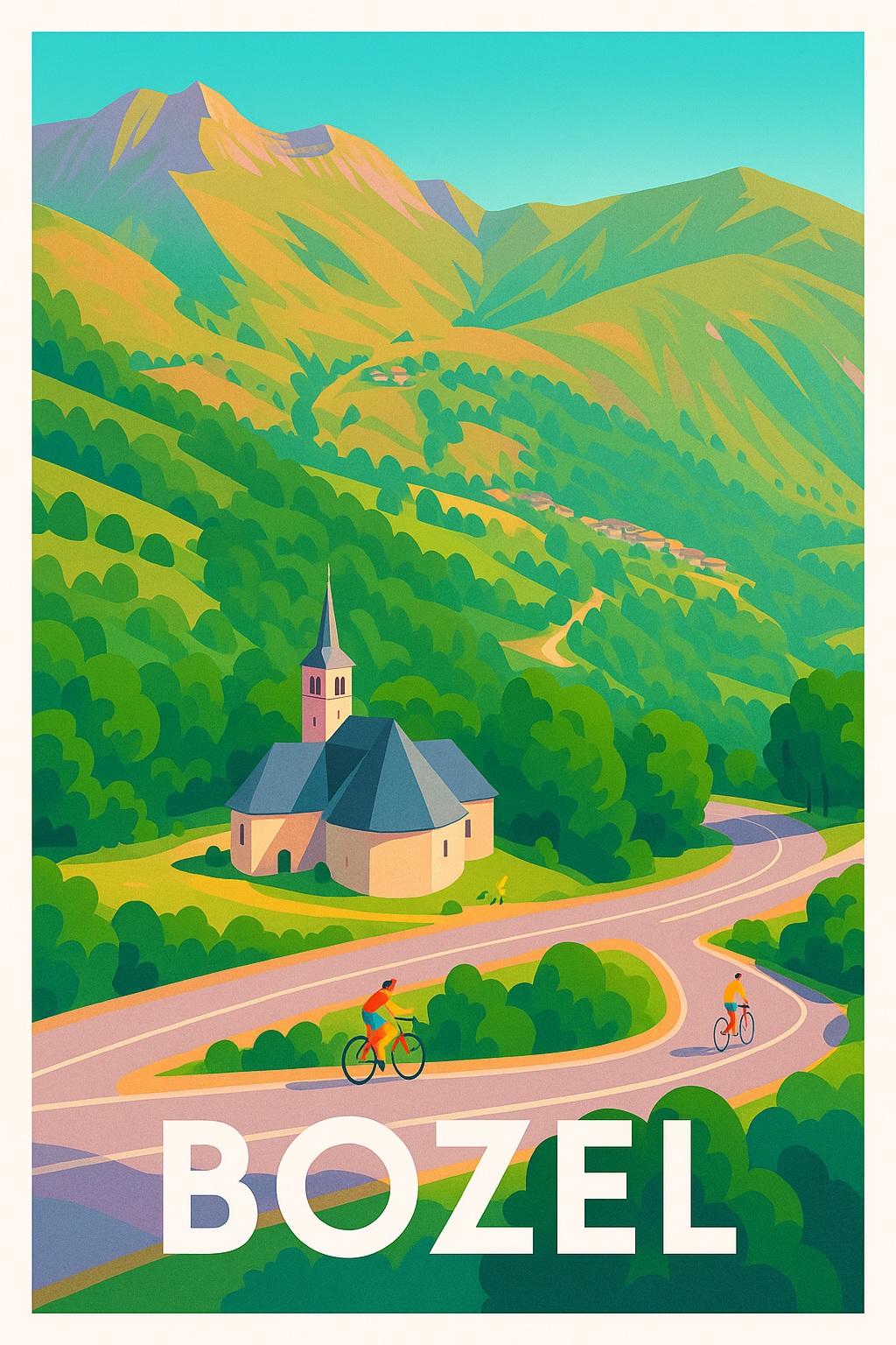 Affiche Bozel - Escapade pittoresque au cœur des montagnes
