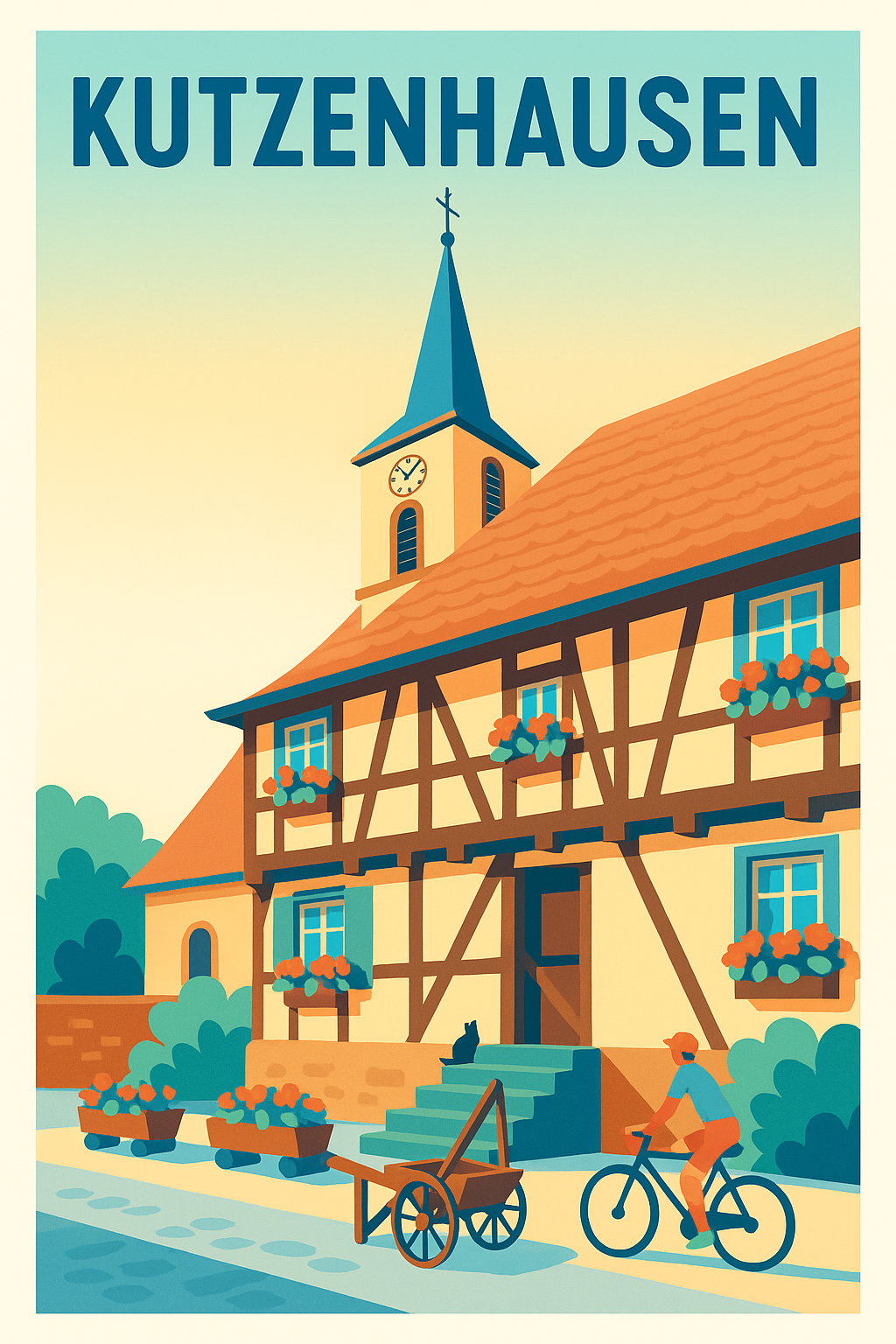 Affiche de Kutzenhausen - Charme pittoresque de l'Alsace traditionnelle