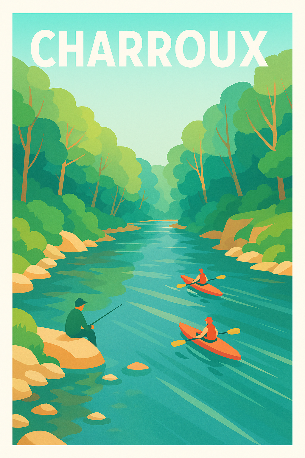 Affiche Charroux — Escapade au cœur de la nature · poster d'art de Charroux
