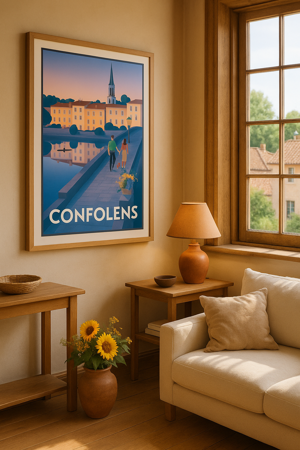 Charente France Affiche de Confolens - Promenade romantique au bord de la Charente