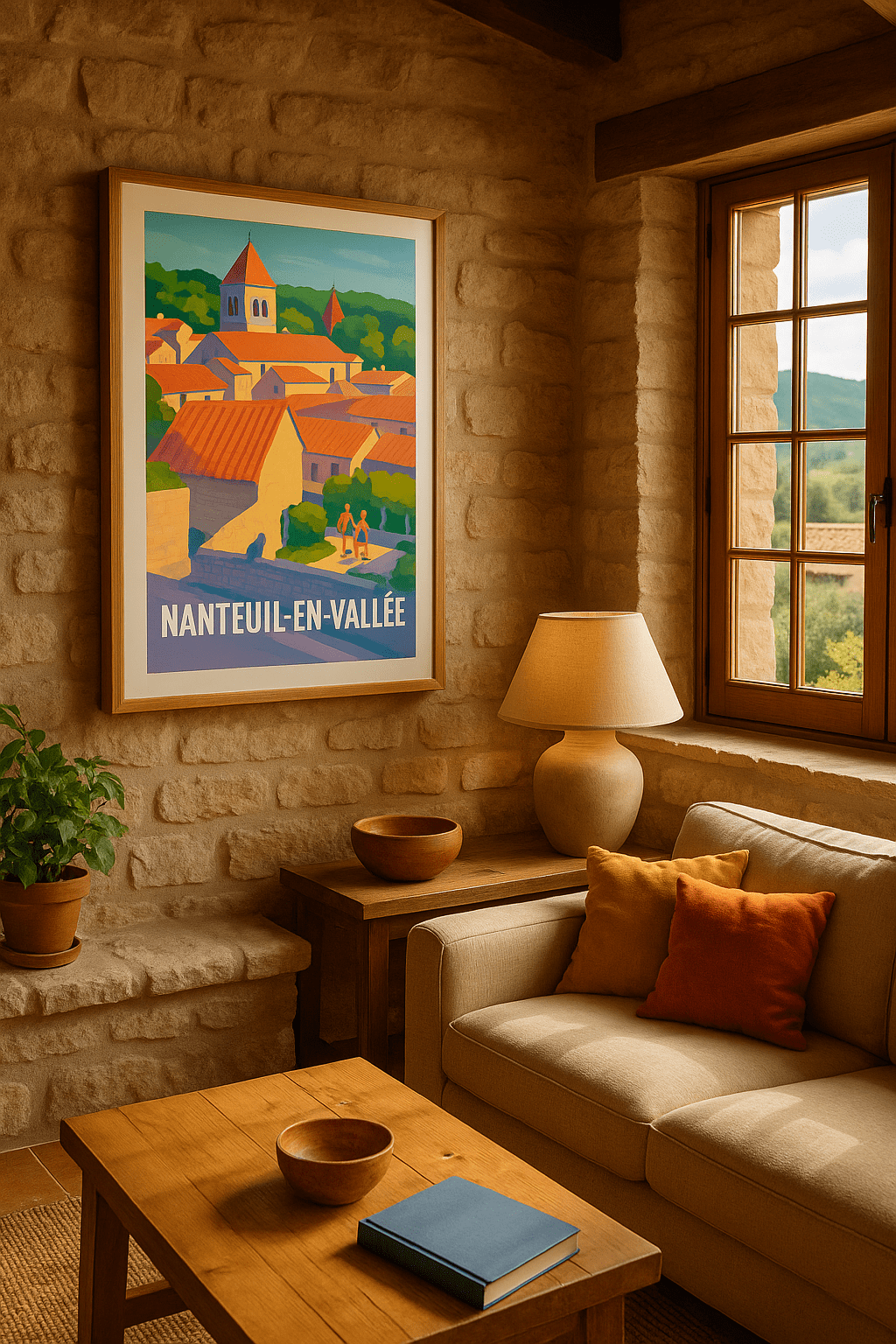 Charente France Affiche de Nanteuil-en-Vallée - Charme et Sérénité en Terres Charentaises