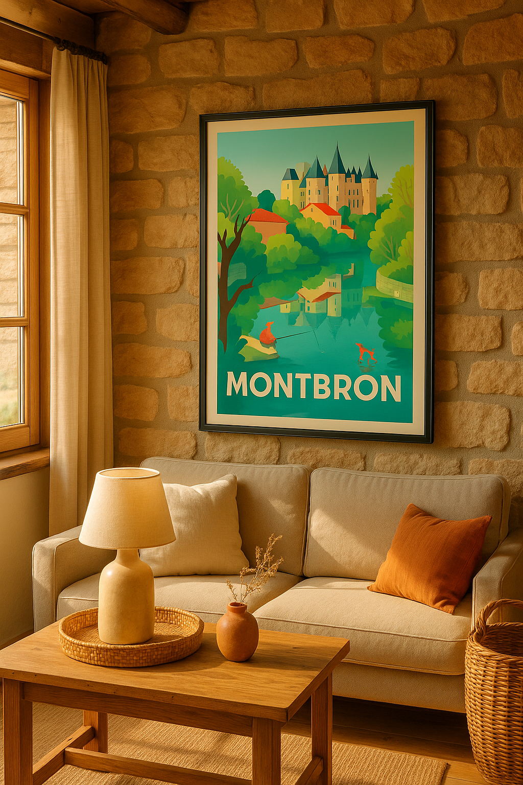 Affiche Montbron — Sérénité au fil de l'eau · poster d'art de Montbron