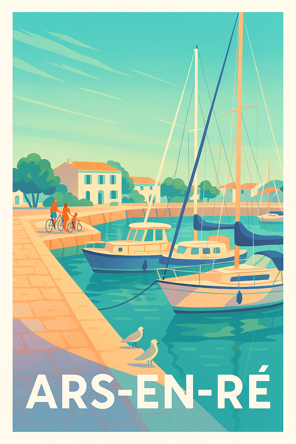 Charente-Maritime France Affiche de Ars-en-Ré - Charme et Sérénité du Port