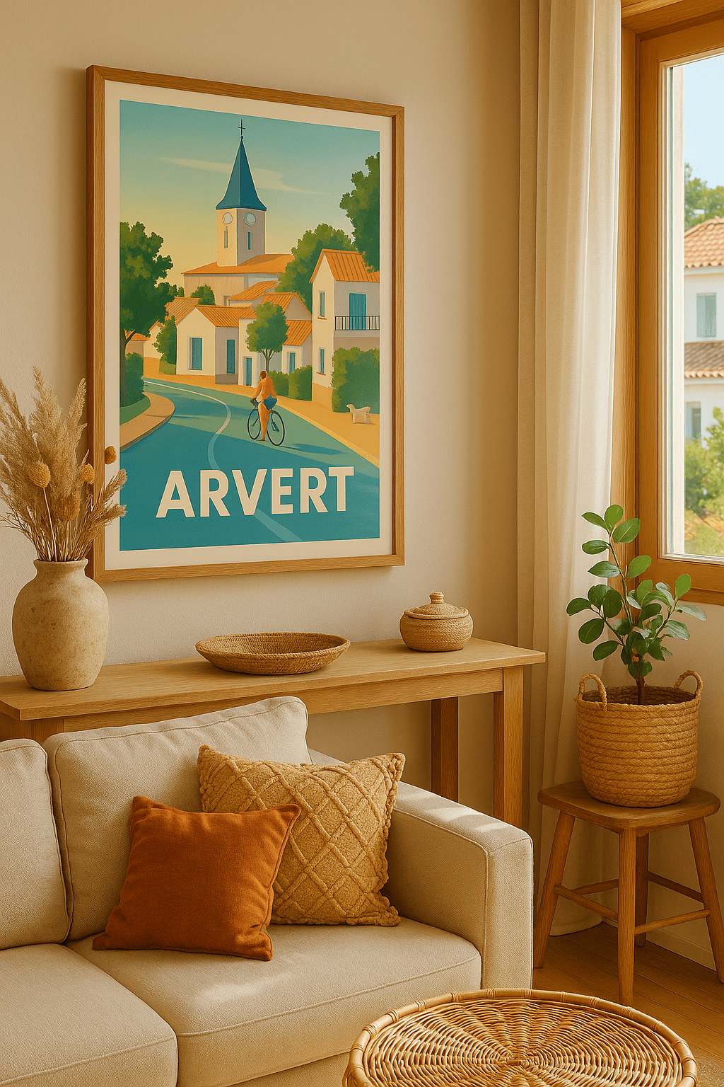 Affiche Arvert — Le charme paisible à vélo · poster d'art de Arvert