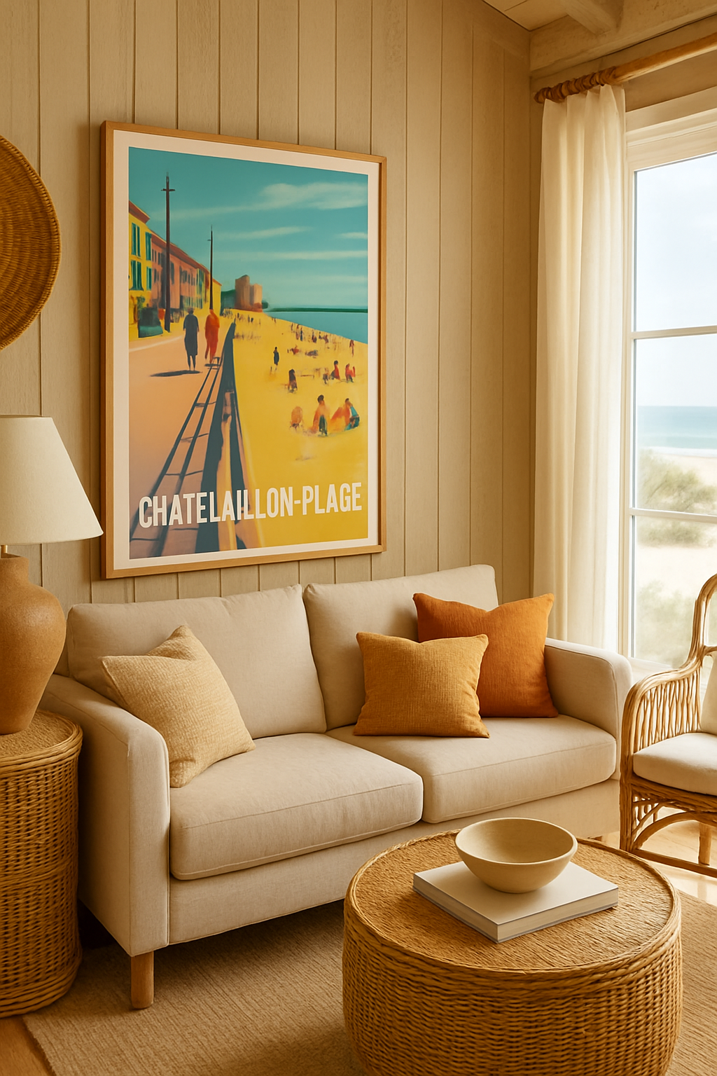 Affiche Châtelaillon-Plage — Escapade ensoleillée au bord de l'océan · poster d'art de Châtelaillon-Plage
