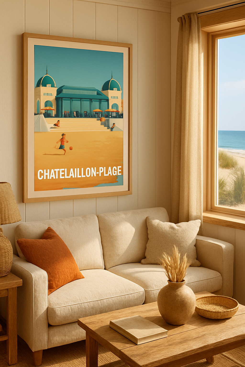 Affiche Châtelaillon-Plage — L'élégance balnéaire ensoleillée · poster d'art de Châtelaillon-Plage