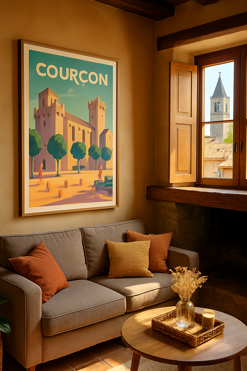 Affiche Courçon — Charme ensoleillé du sud-ouest · poster d'art de Courçon