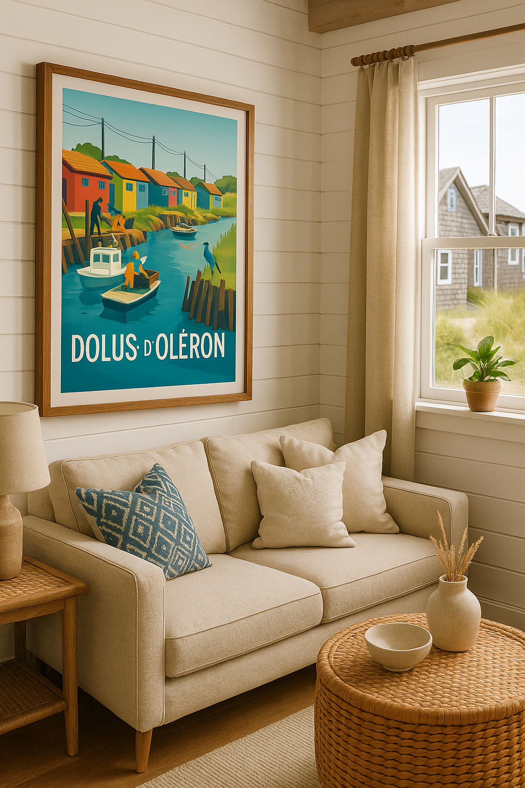 Charente-Maritime France Affiche de Dolus-d'Oléron - Charme coloré du port ostréicole