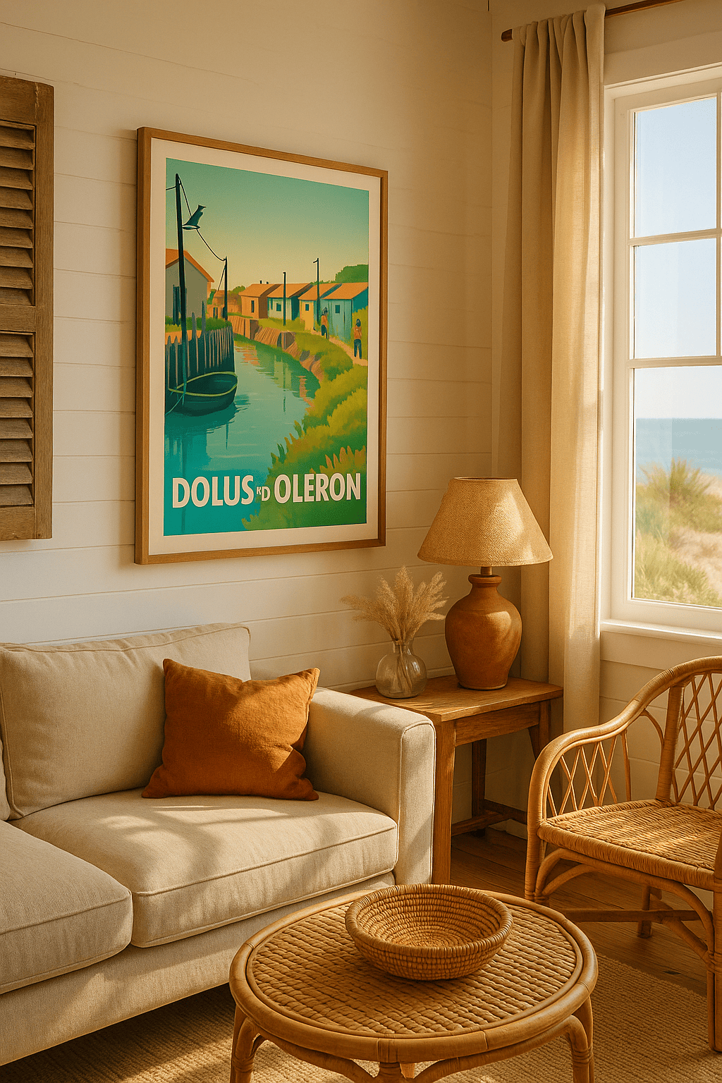 Affiche Dolus-d'Oléron — Charme et sérénité au fil de l'eau · poster d'art de Dolus-d'Oléron