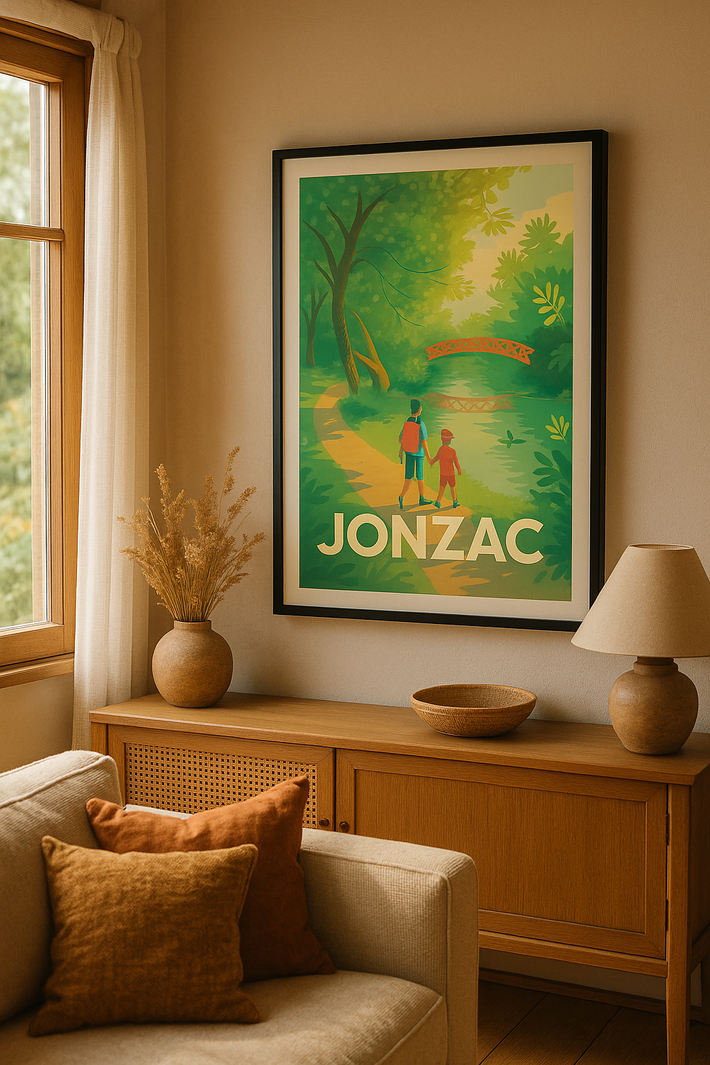 Charente-Maritime France Affiche de Jonzac - Promenade paisible au bord de l'eau