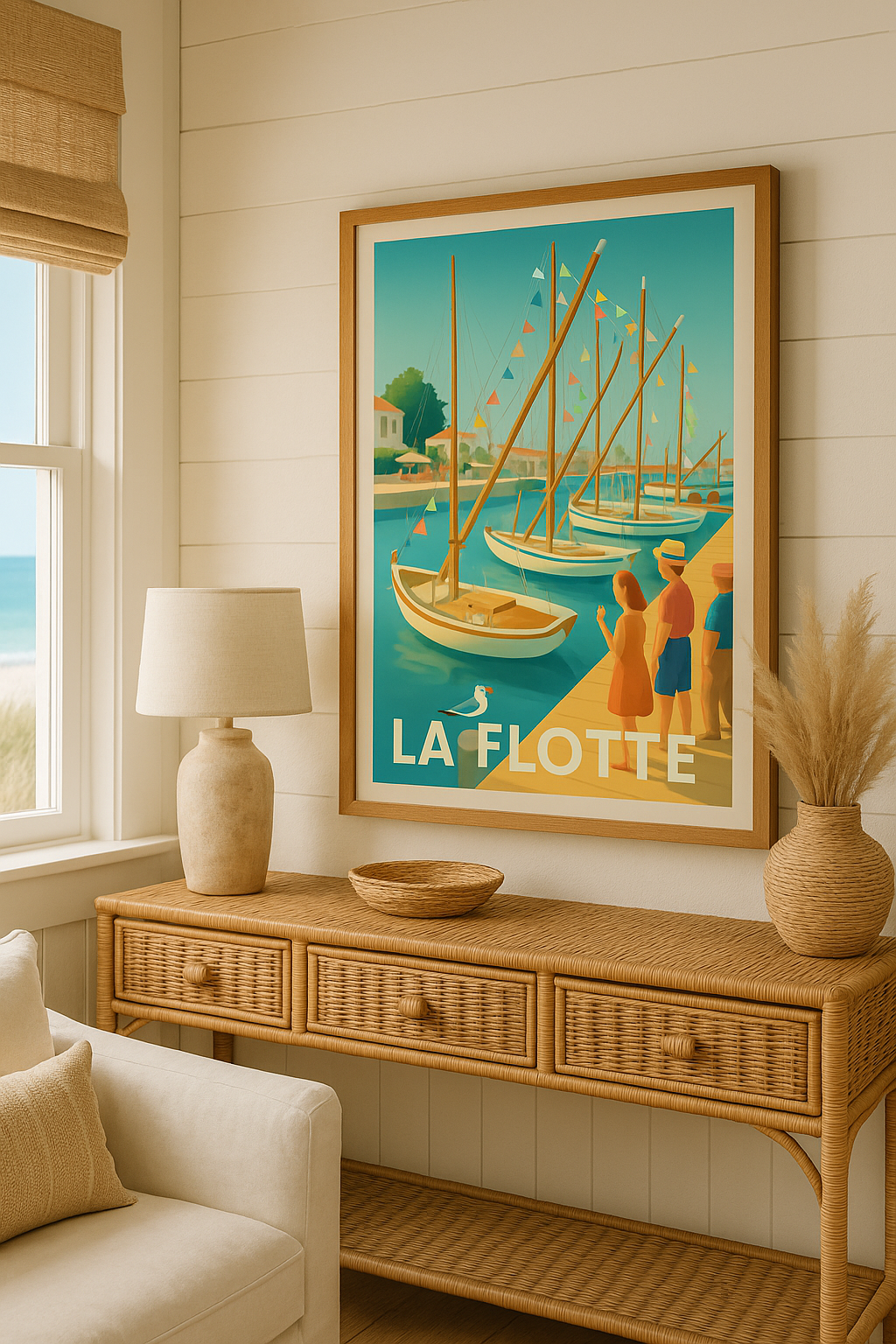 Charente-Maritime France Affiche de La Flotte - Escapade maritime en douceur