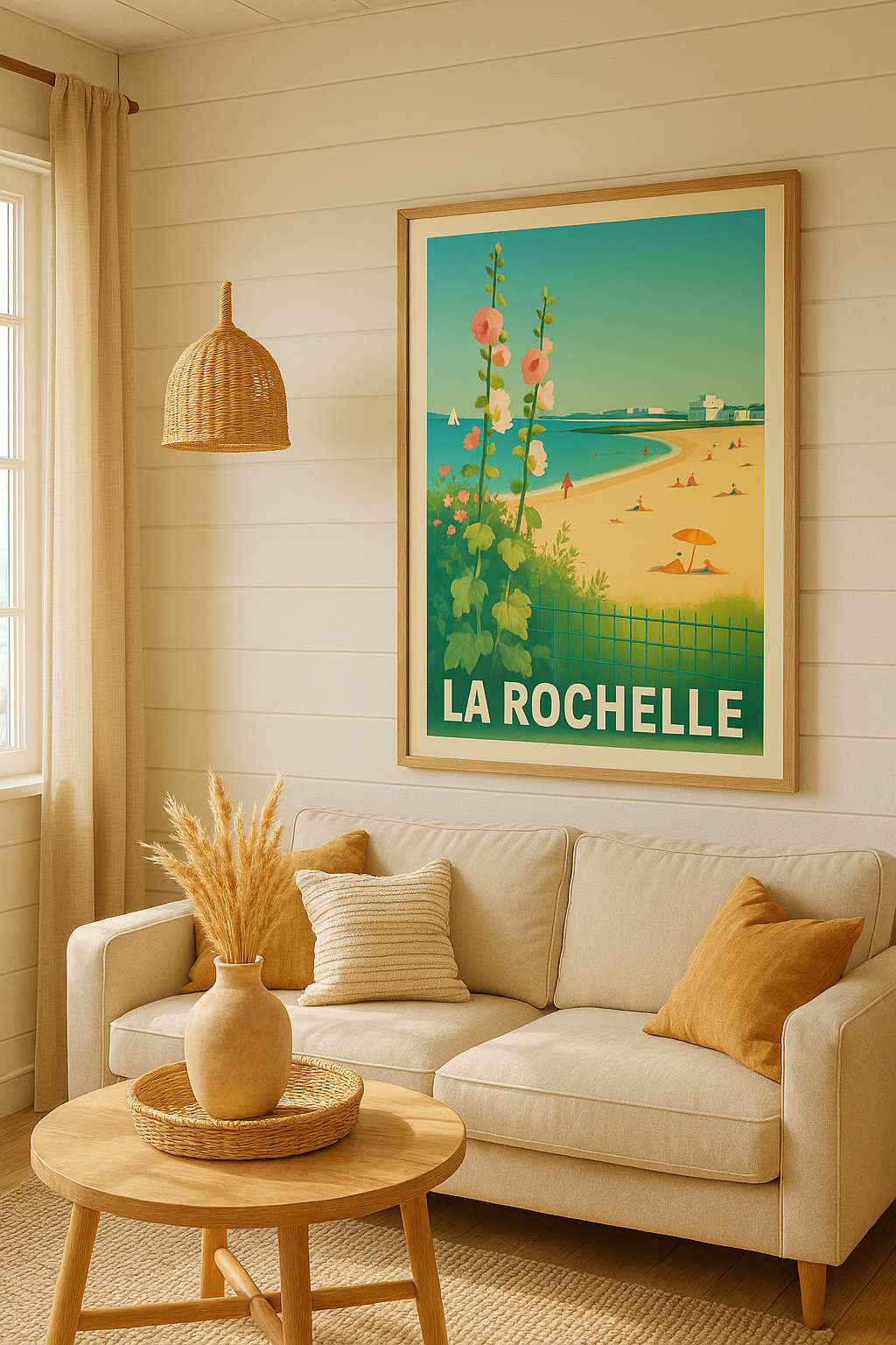 Affiche La Rochelle — Plages ensoleillées et douceur de vivre · poster d'art de La Rochelle
