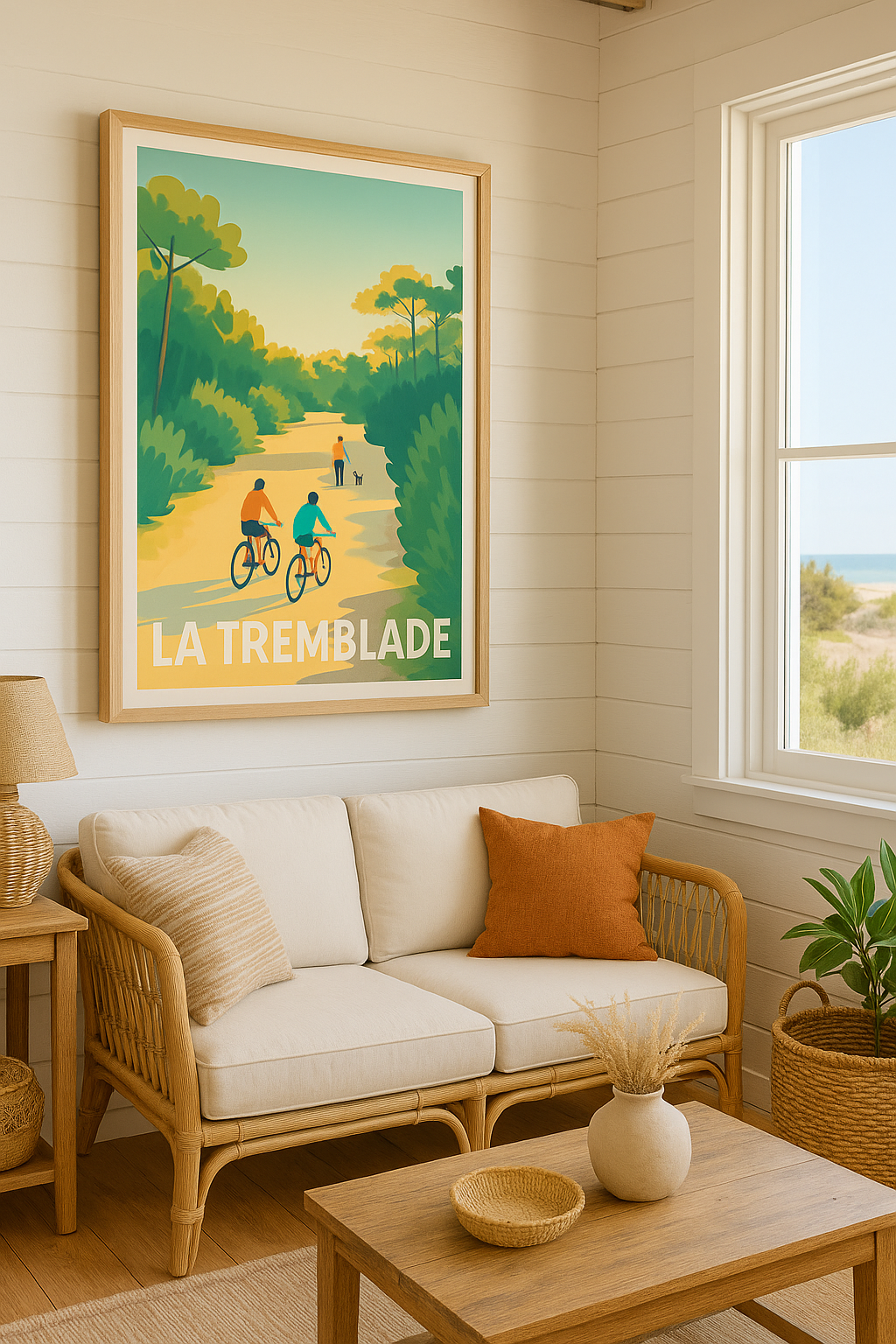 Charente-Maritime France Affiche de La Tremblade - Évasion nature à vélo