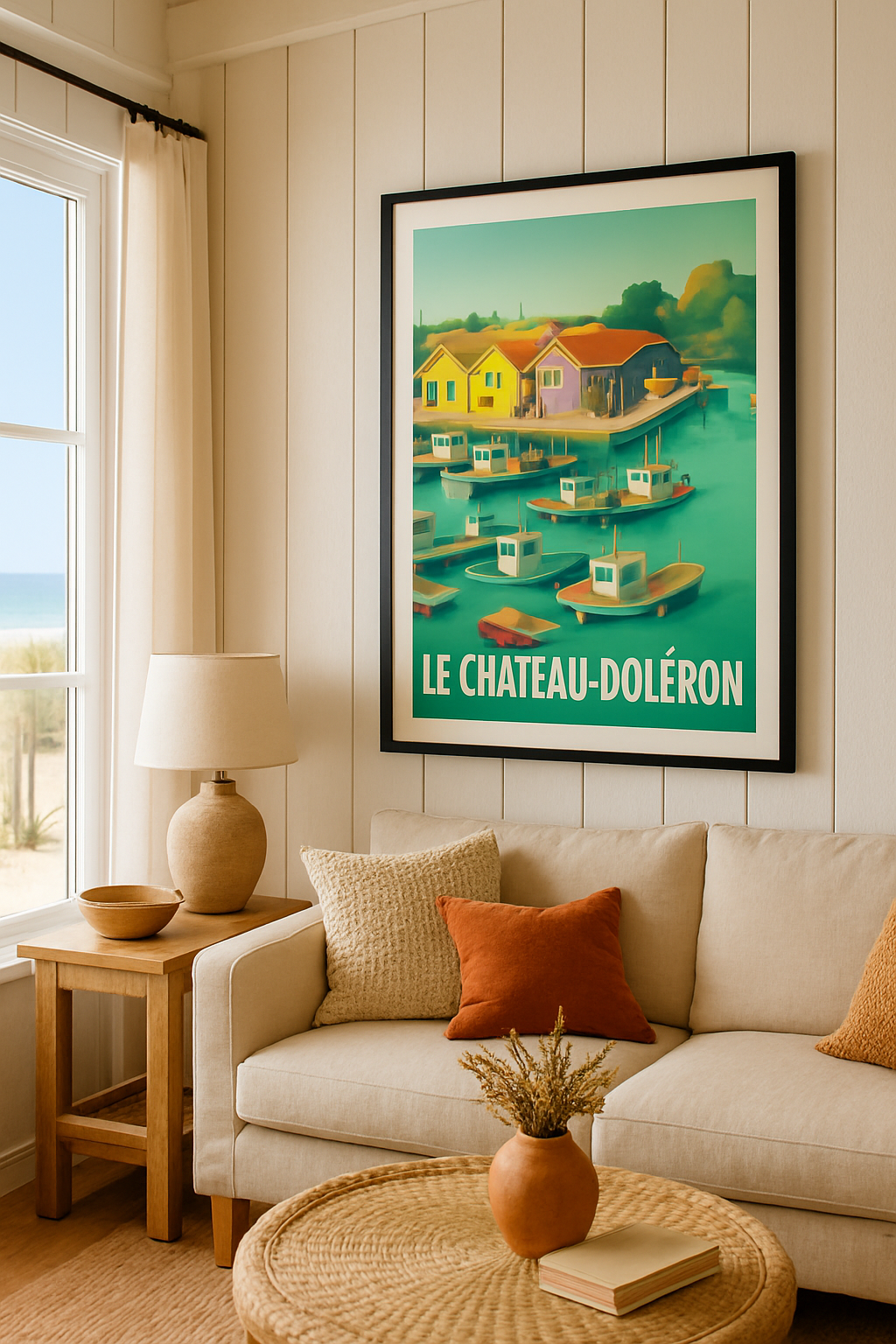 Charente-Maritime France Affiche de Le Château-d'Oléron - Charme et couleurs du port maritime