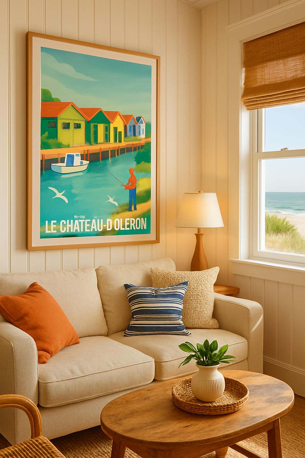 Charente-Maritime France Affiche de Le Château-d'Oléron - Charme et Couleurs Maritimes