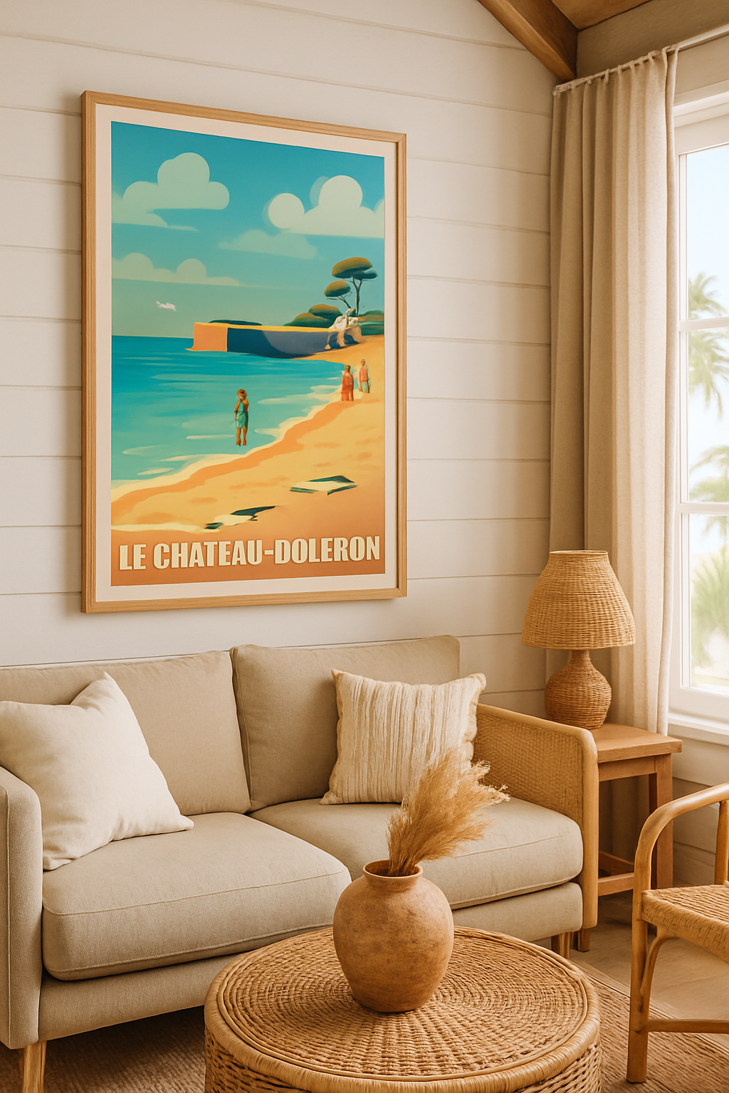 Affiche Le Château-d'Oléron — Plage et douceur de vivre en bord de mer · poster d'art de Le Château-d'Oléron
