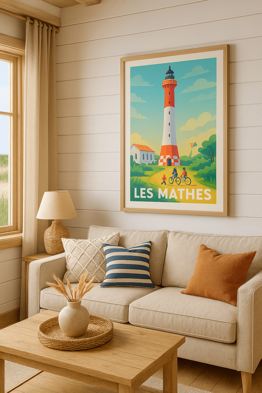 Charente-Maritime France Affiche de Les Mathes - Esprit nature et phare emblématique
