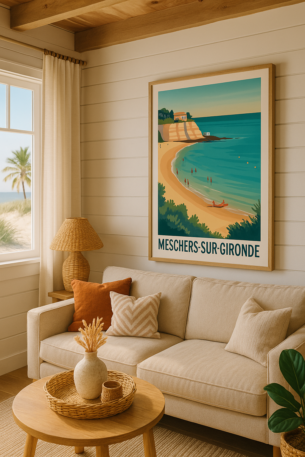 Charente-Maritime France Affiche de Meschers-sur-Gironde - Escapade balnéaire en douceur