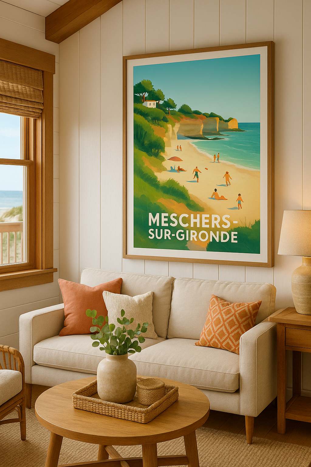 Charente-Maritime France Affiche de Meschers-sur-Gironde - Évasion et douceur de vivre au bord de la mer