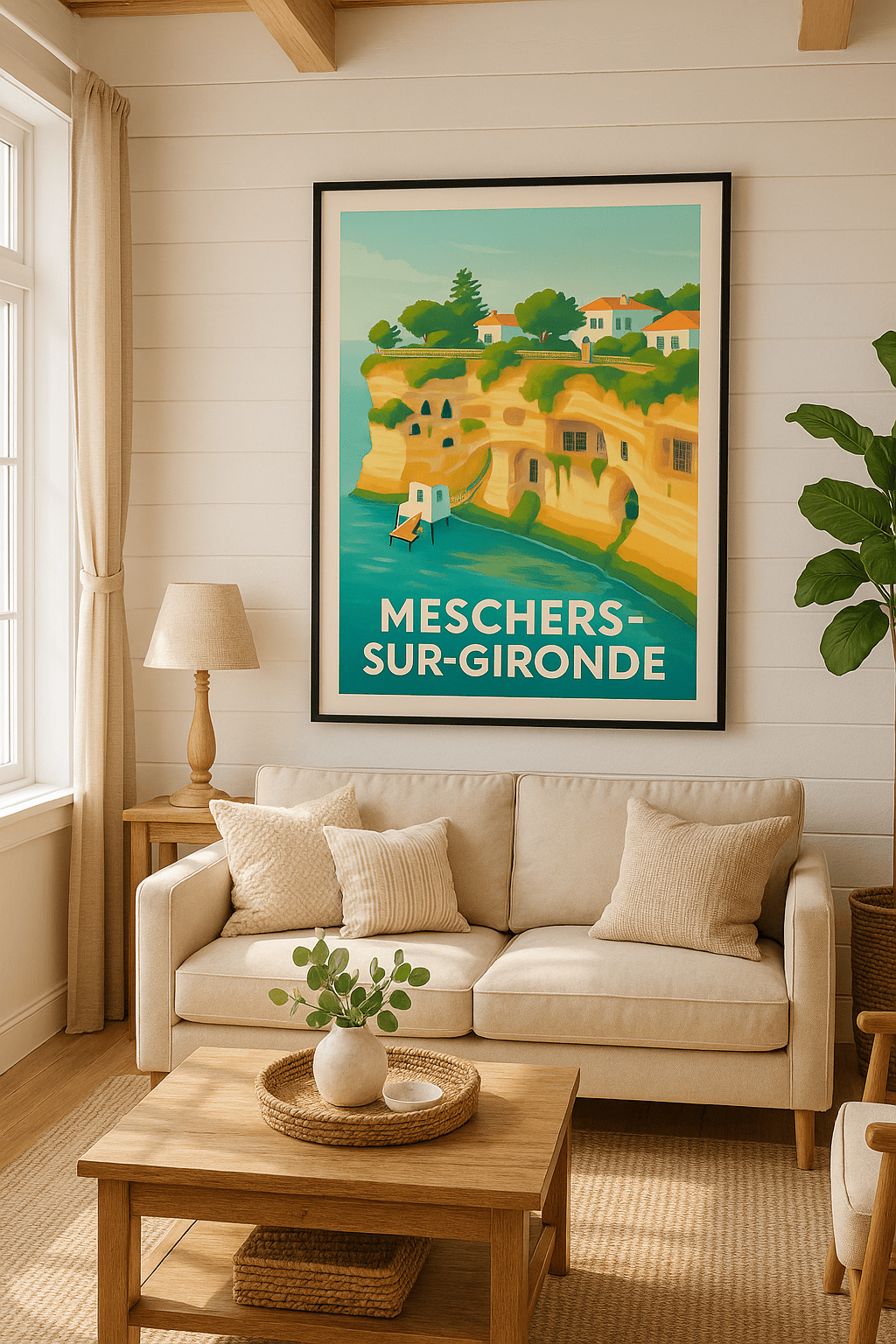 Charente-Maritime France Affiche de Meschers-sur-Gironde - Le charme côtier des falaises sculptées