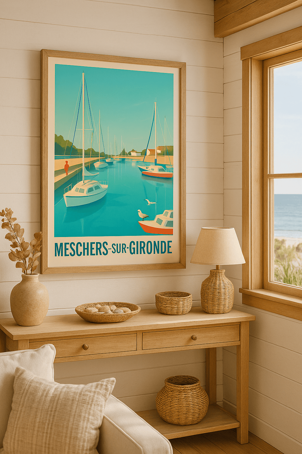 Charente-Maritime France Affiche de Meschers-sur-Gironde - Sérénité au bord de l'eau