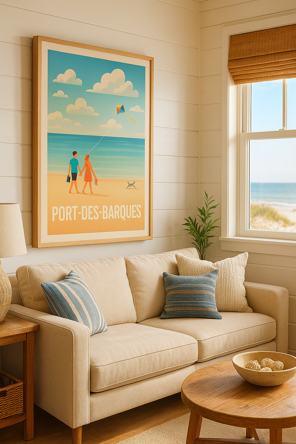 Charente-Maritime France Affiche de Port-des-Barques - Balade romantique en bord de mer