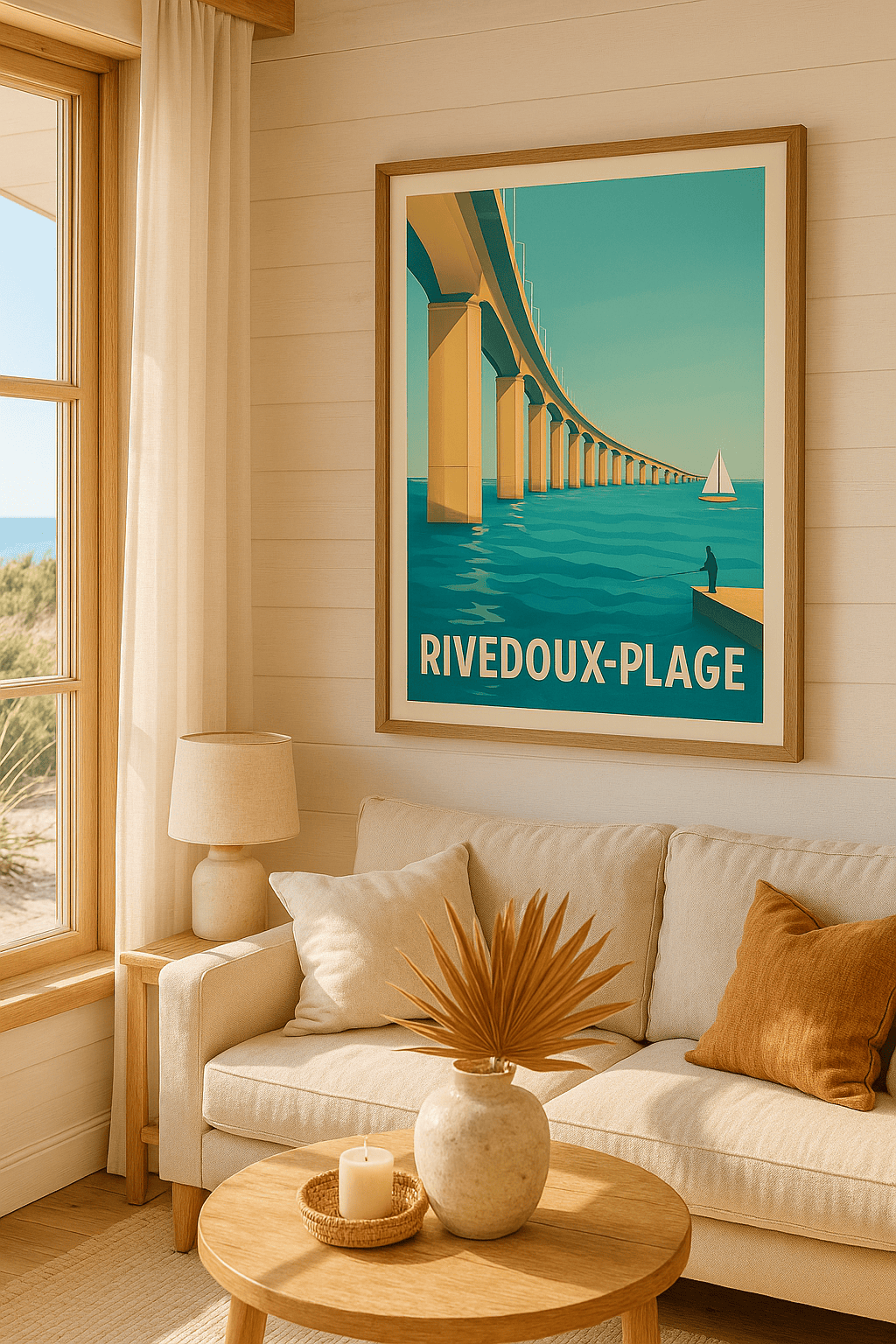 Charente-Maritime France Affiche de Rivedoux-Plage - Voyage au cœur du pont iconique