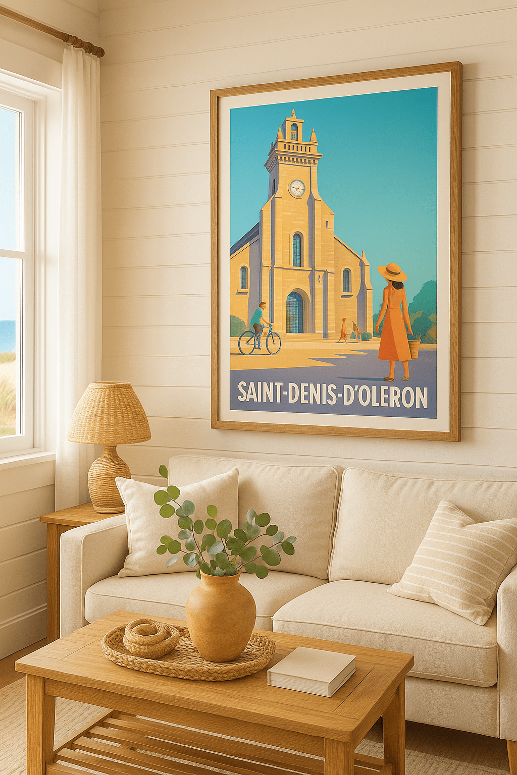 Affiche Saint-Denis-d'Oléron — Charme et lumière au cœur de l'île · poster d'art de Saint-Denis-d'Oléron