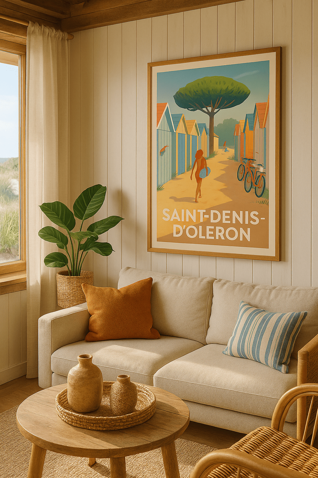 Charente-Maritime France Affiche de Saint-Denis-d'Oléron - Évasion colorée en bord de mer