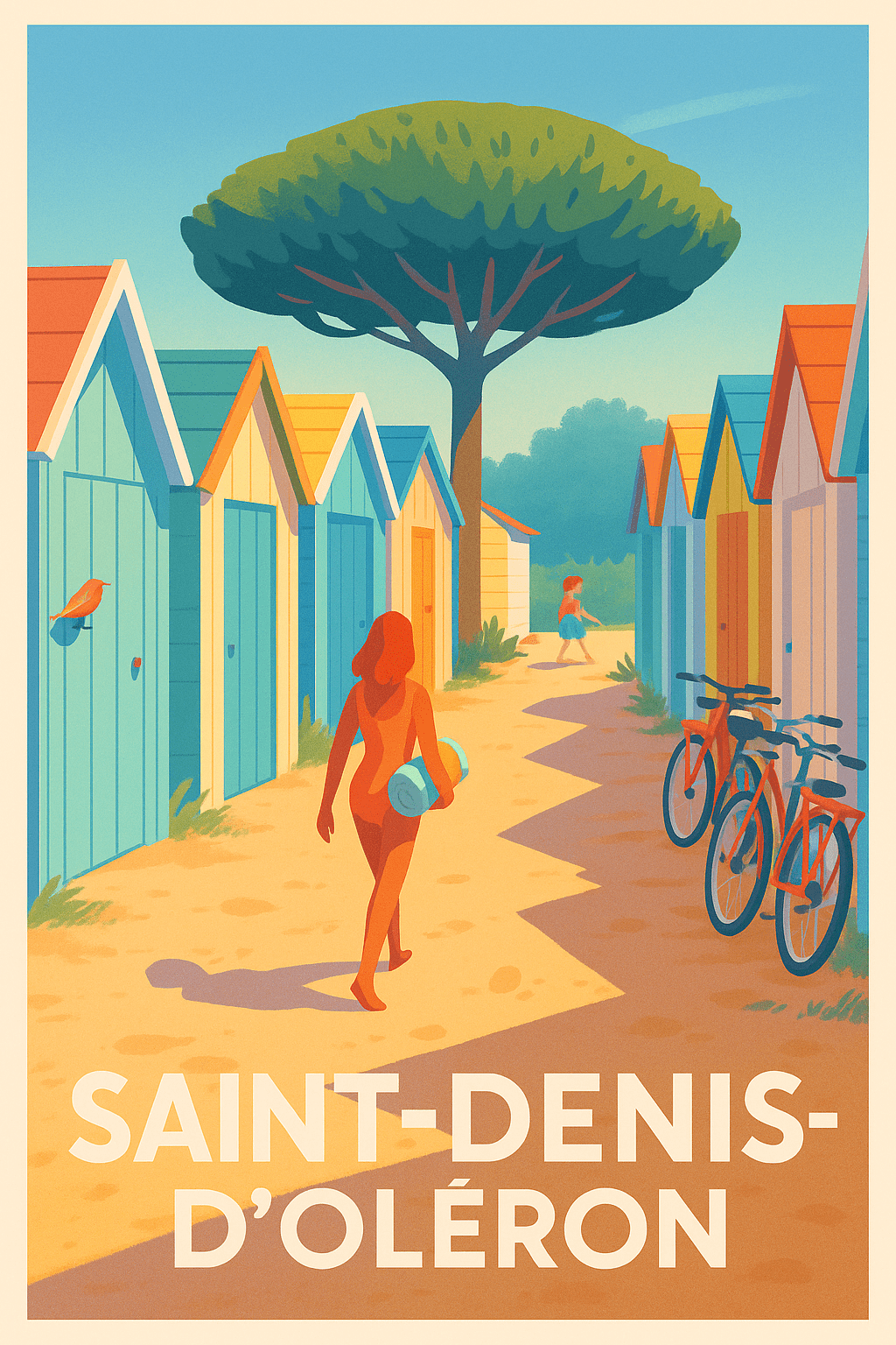 Charente-Maritime France Affiche de Saint-Denis-d'Oléron - Évasion colorée en bord de mer