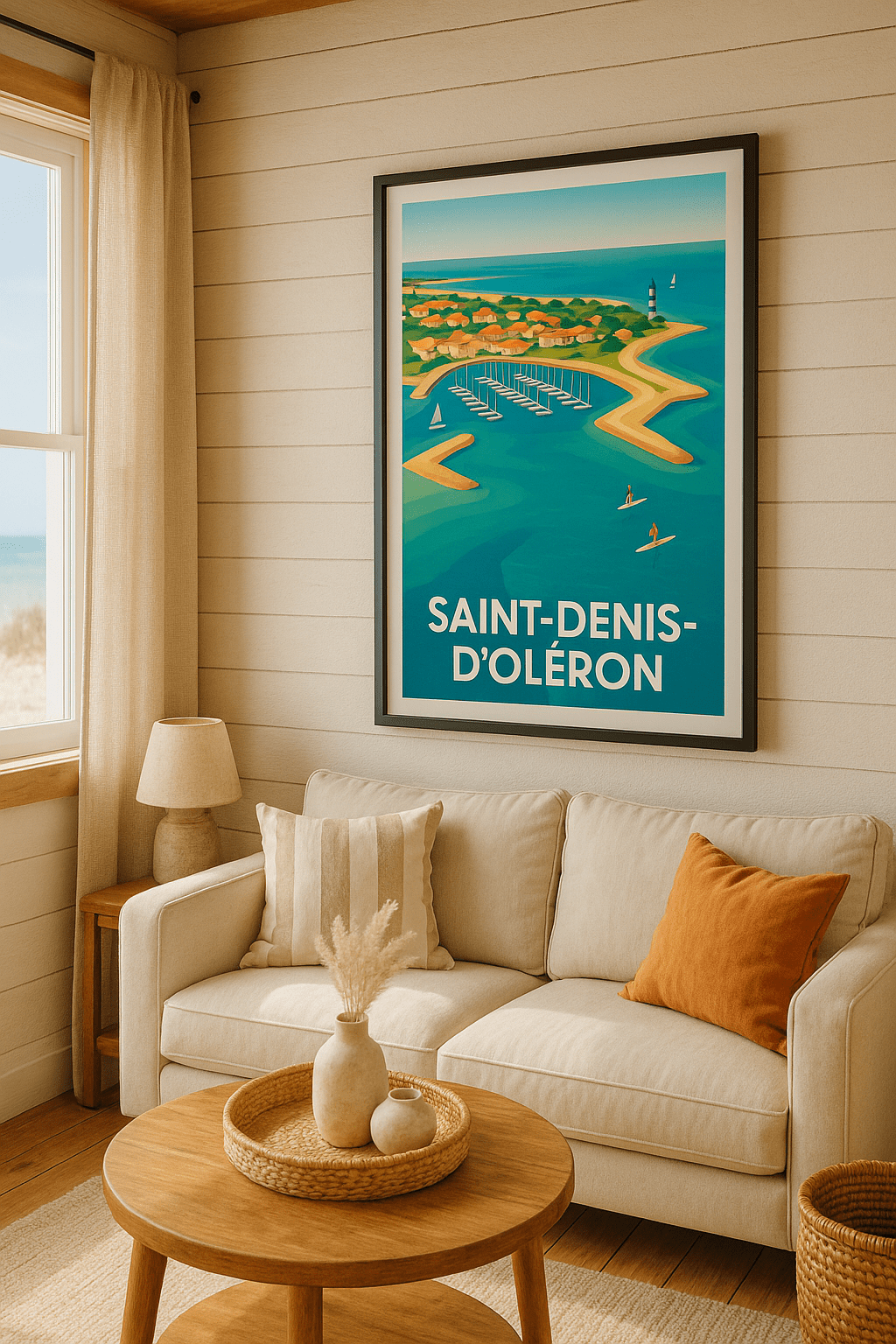 Affiche Saint-Denis-d'Oléron — Évasion côtière ensoleillée · poster d'art de Saint-Denis-d'Oléron