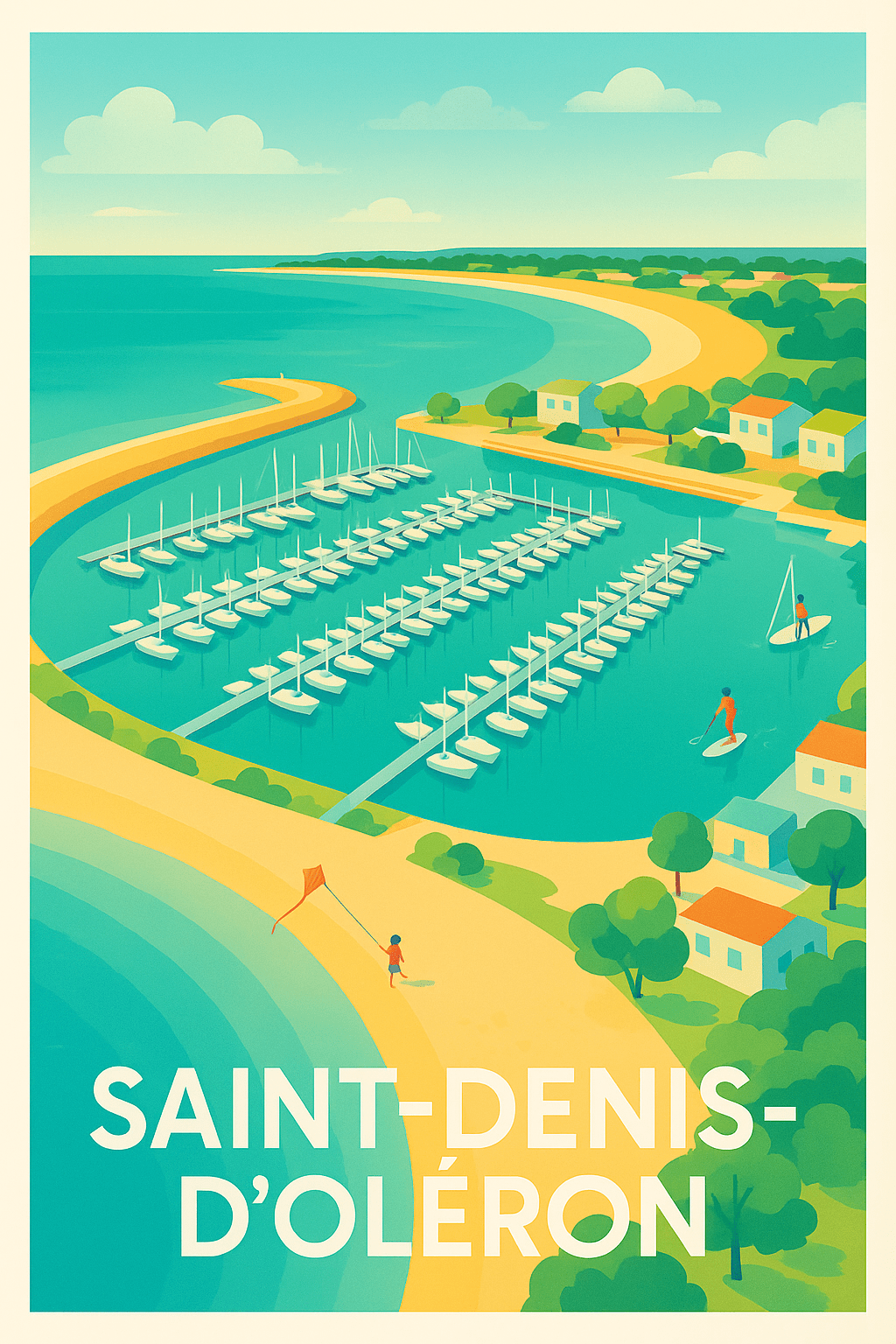 Charente-Maritime France Affiche de Saint-Denis-d'Oléron - Évasion entre mer et nature