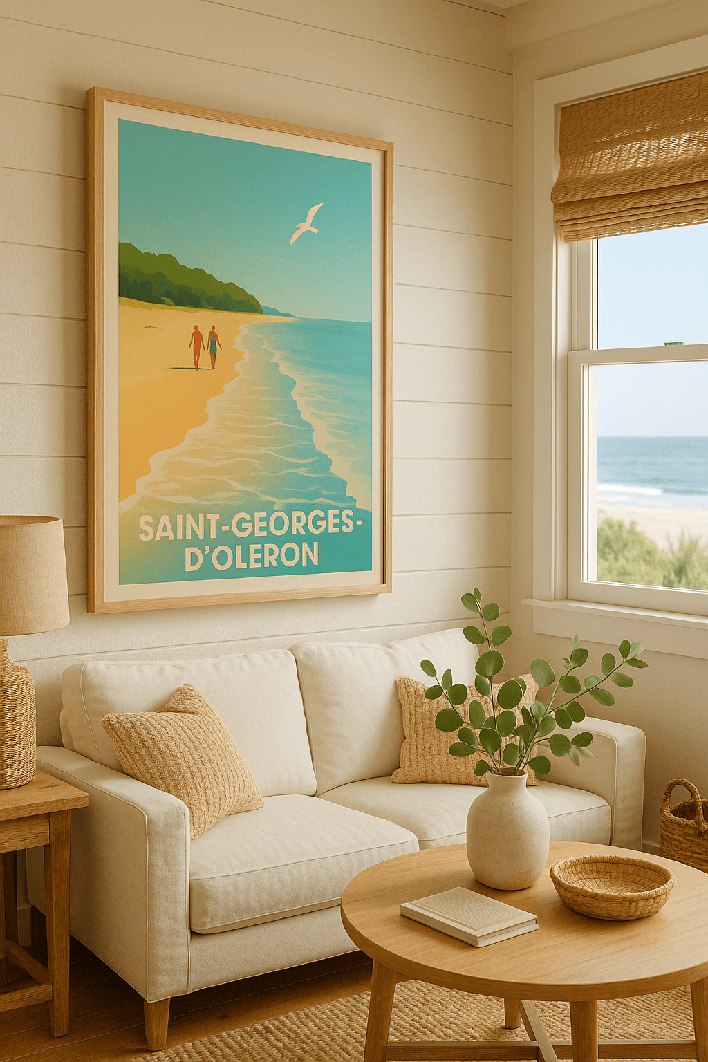 Charente-Maritime France Affiche de Saint-Georges-d'Oléron - Balade estivale sur la plage