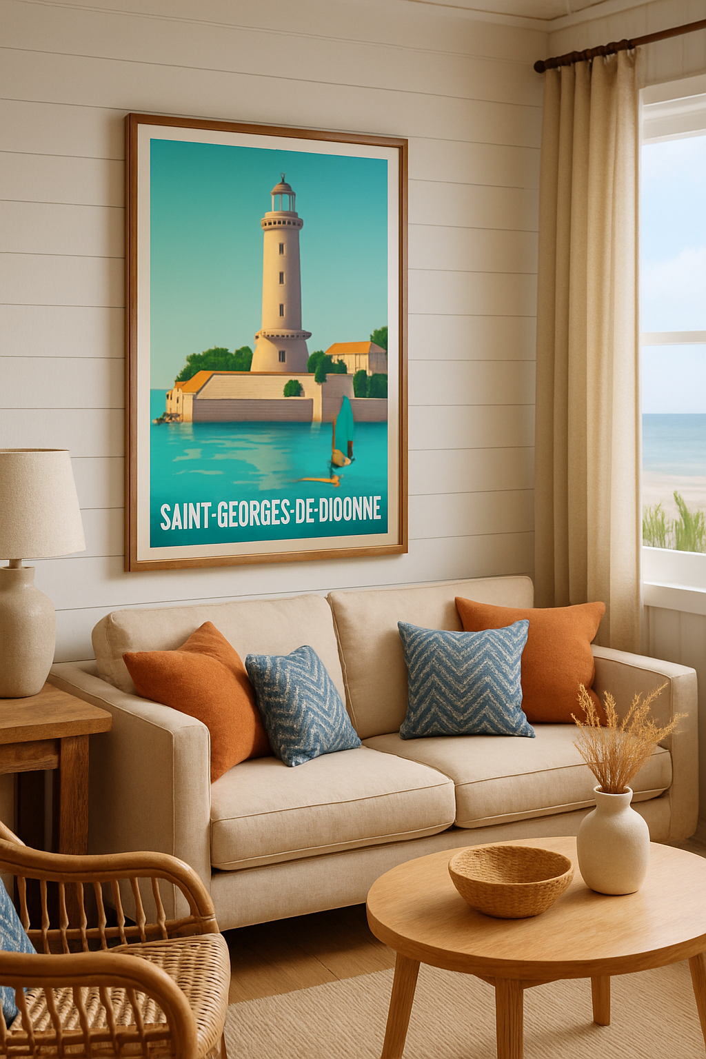 Charente-Maritime France Affiche de Saint-Georges-de-Didonne - L'élégance du phare maritime