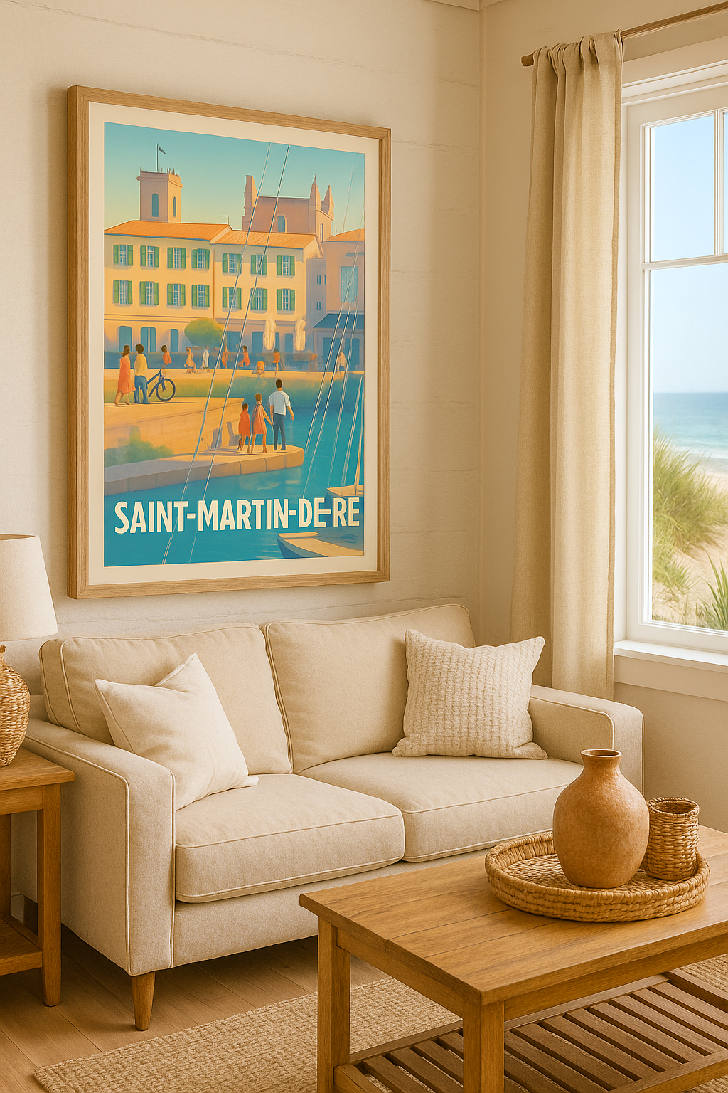 Charente-Maritime France Affiche de Saint-Martin-de-Ré - Douceur de vivre au bord de l'eau