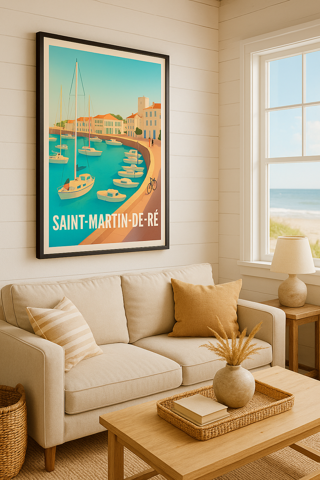 Affiche Saint-Martin-de-Ré — L'élégance tranquille du port insulaire · poster d'art de Saint-Martin-de-Ré