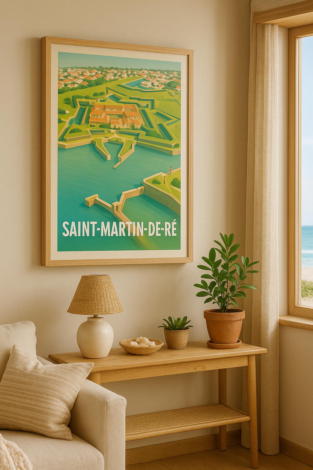 Charente-Maritime France Affiche de Saint-Martin-de-Ré - Vue emblématique de la citadelle maritime