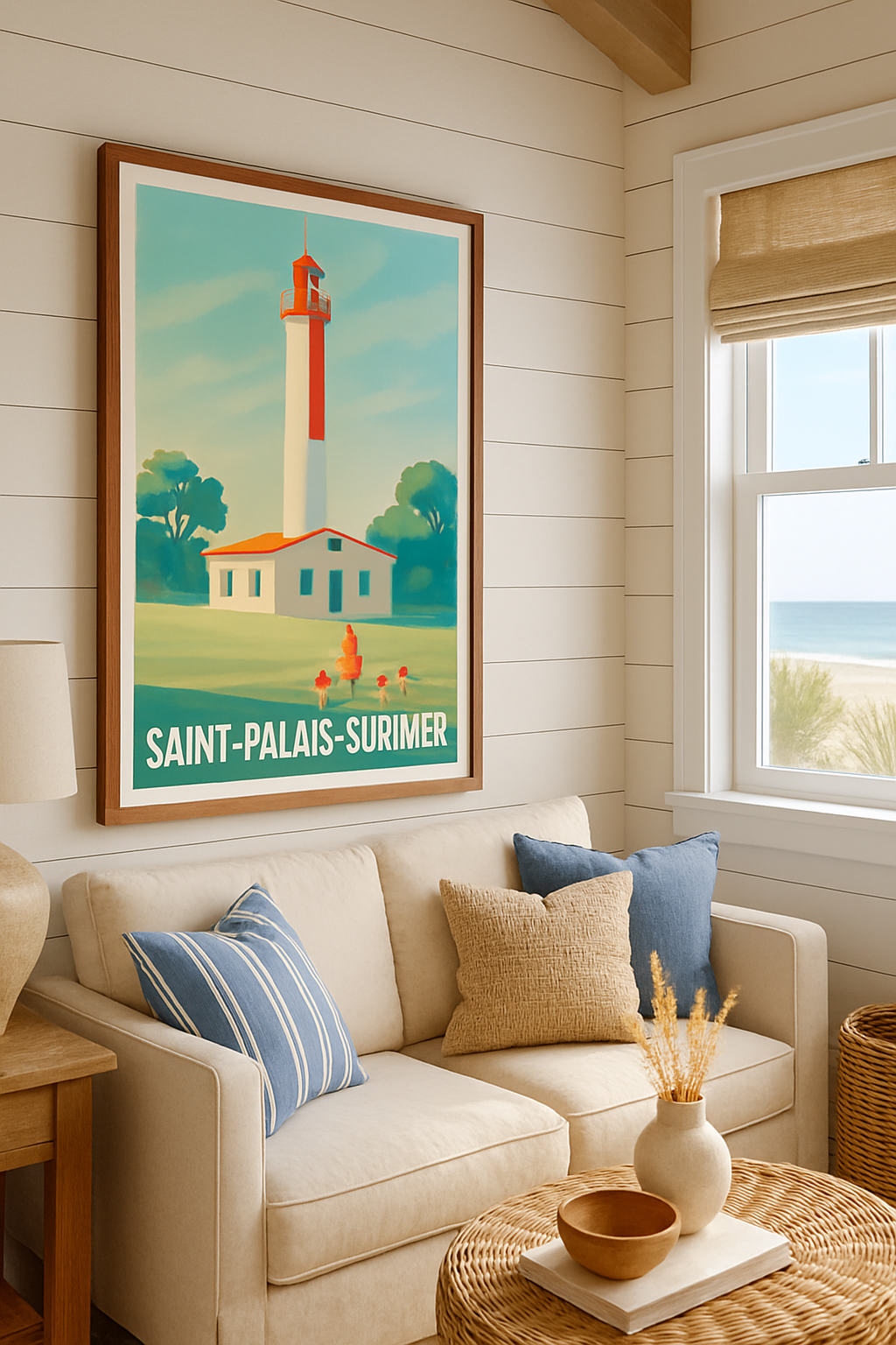 Charente-Maritime France Affiche de Saint-Palais-sur-Mer - Charme et lumière du phare emblématique