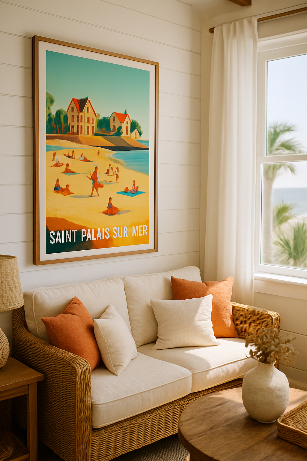 Affiche Saint-Palais-sur-Mer — Un été ensoleillé sur la plage · poster d'art de Saint-Palais-sur-Mer