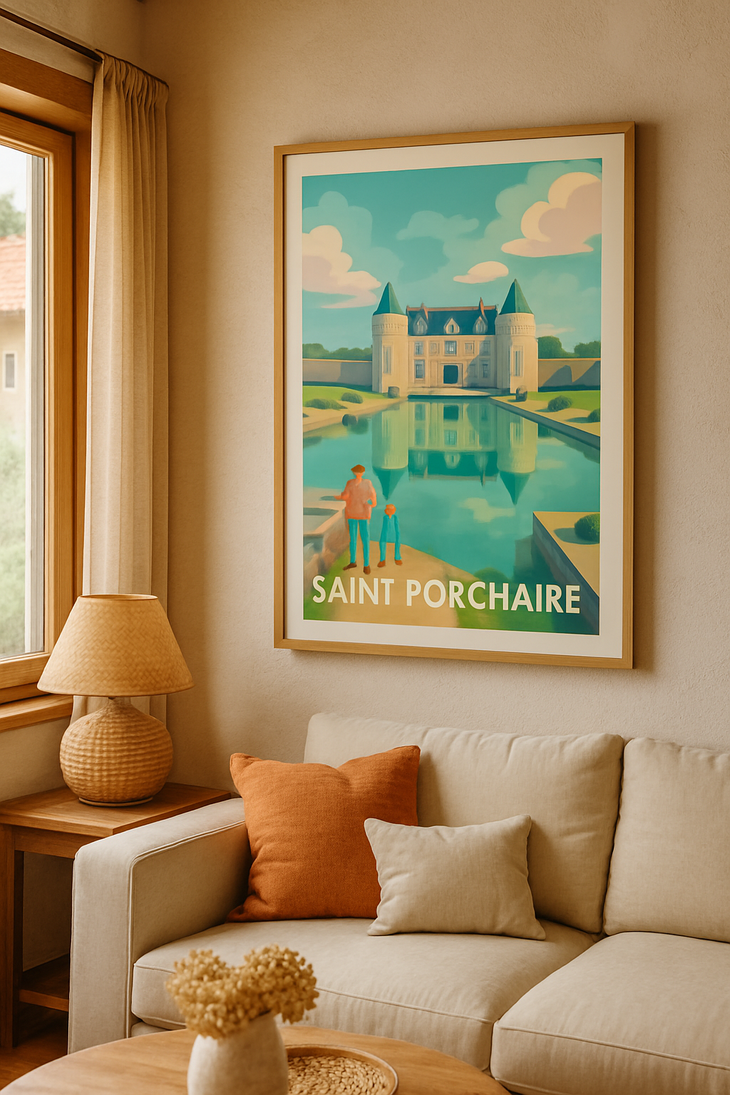 Charente-Maritime France Affiche de Saint-Porchaire - Élégance et Sérénité au Château
