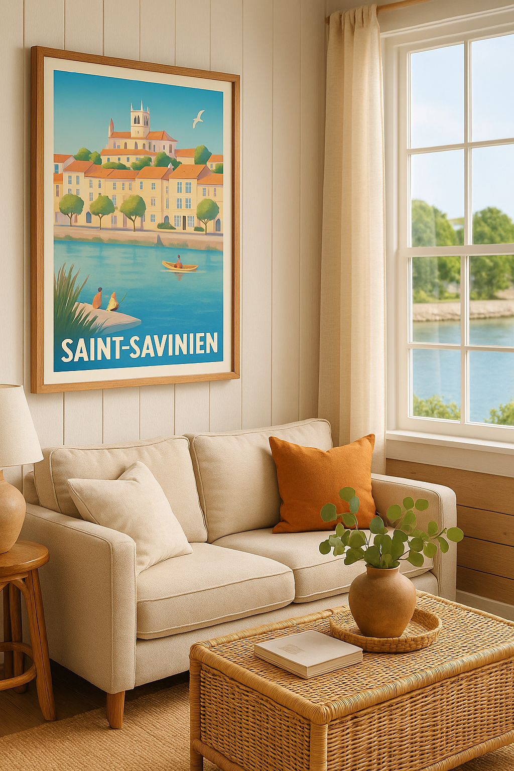 Charente-Maritime France Affiche de Saint-Savinien - Charme paisible au bord de l'eau