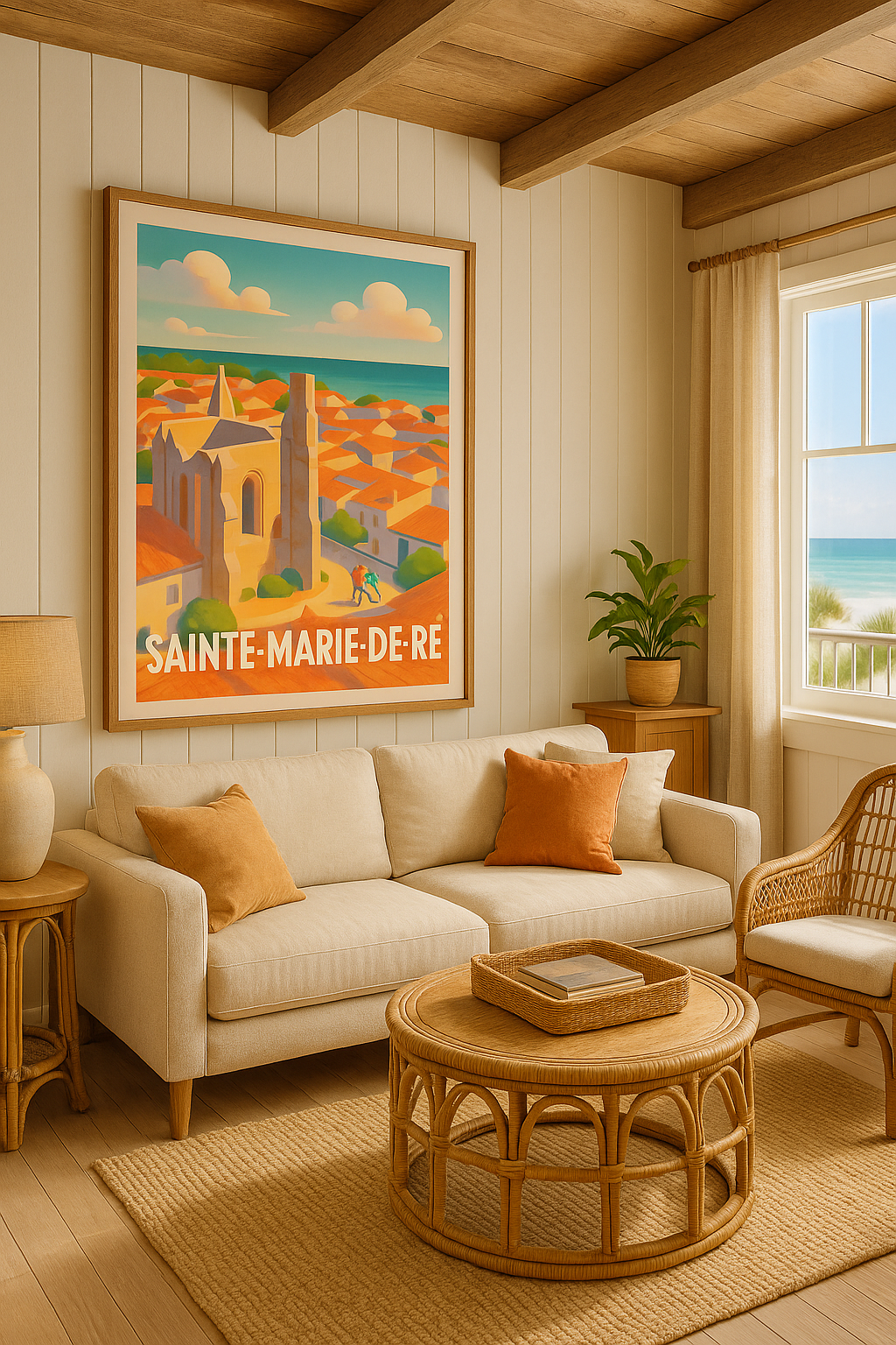 Charente-Maritime France Affiche de Sainte-Marie-de-Ré - L'élégance intemporelle de l'île